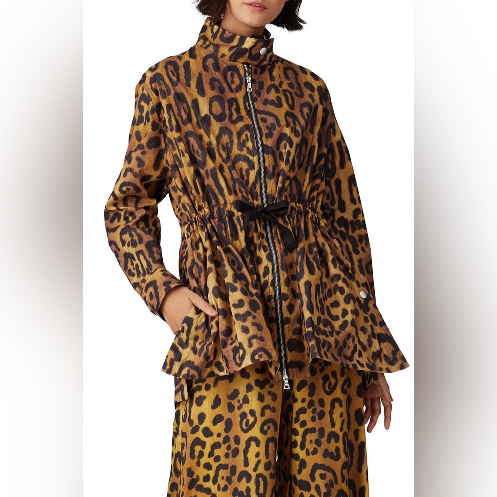 Adam Lippes Collective Leopard Anorak Jacket Size 8